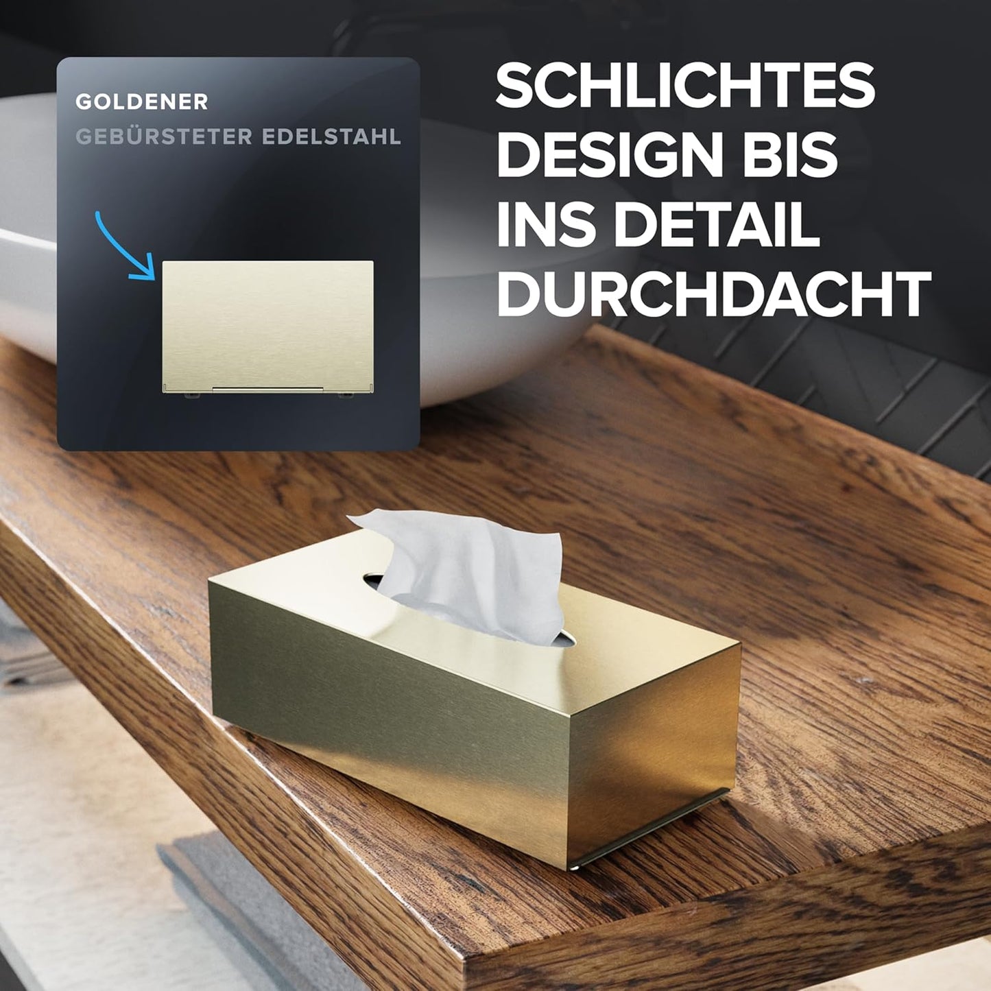 Kosmetiktücher-Box, Gold