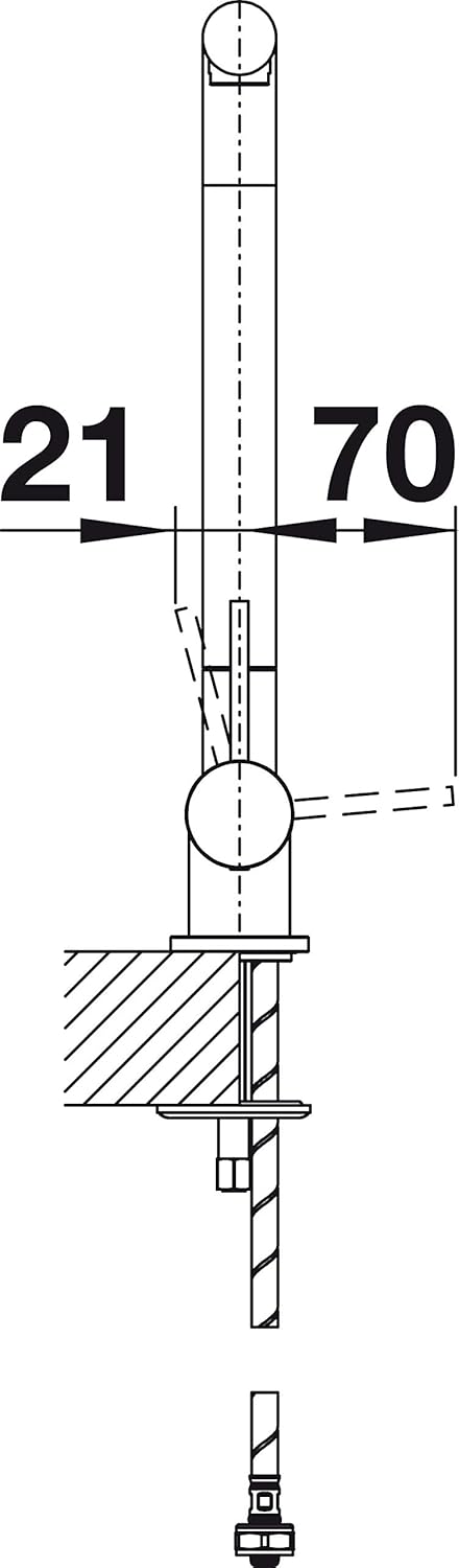 Laressa Vorfenster-Küchenarmatur, Umklappbare Hochdruckarmatur Hebel links Chrom