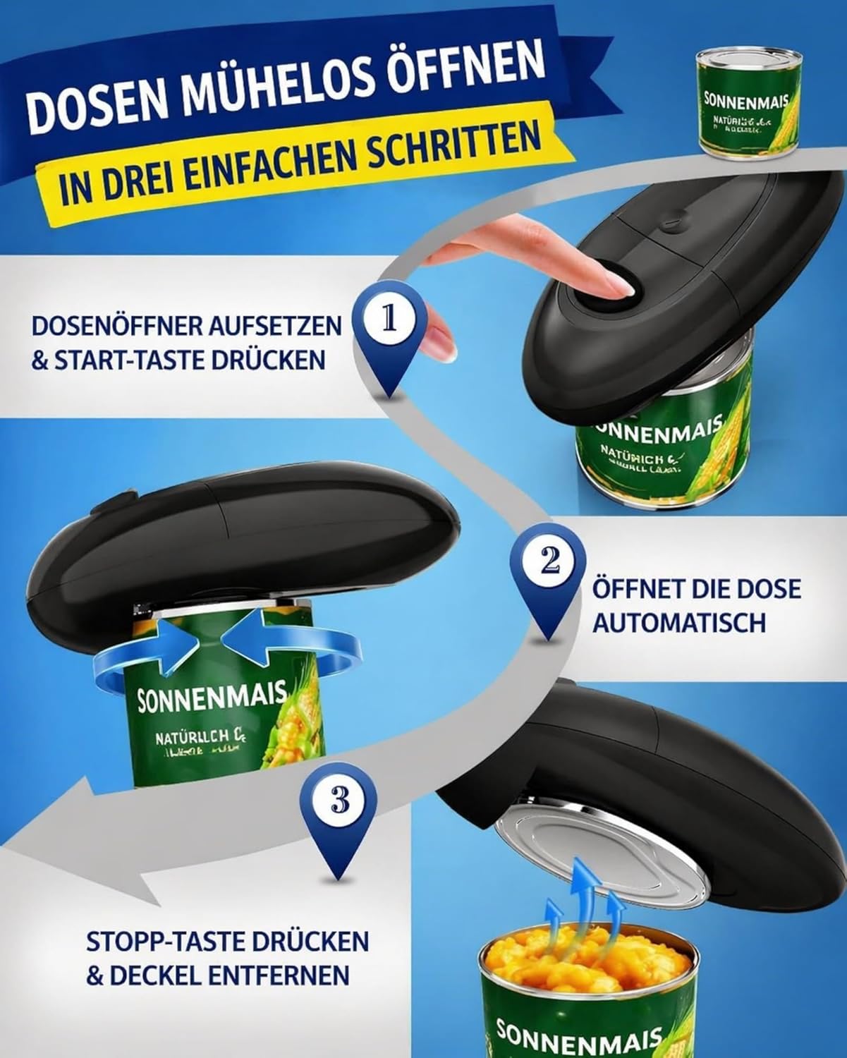 Elektrischer One-Touch Dosenöffner