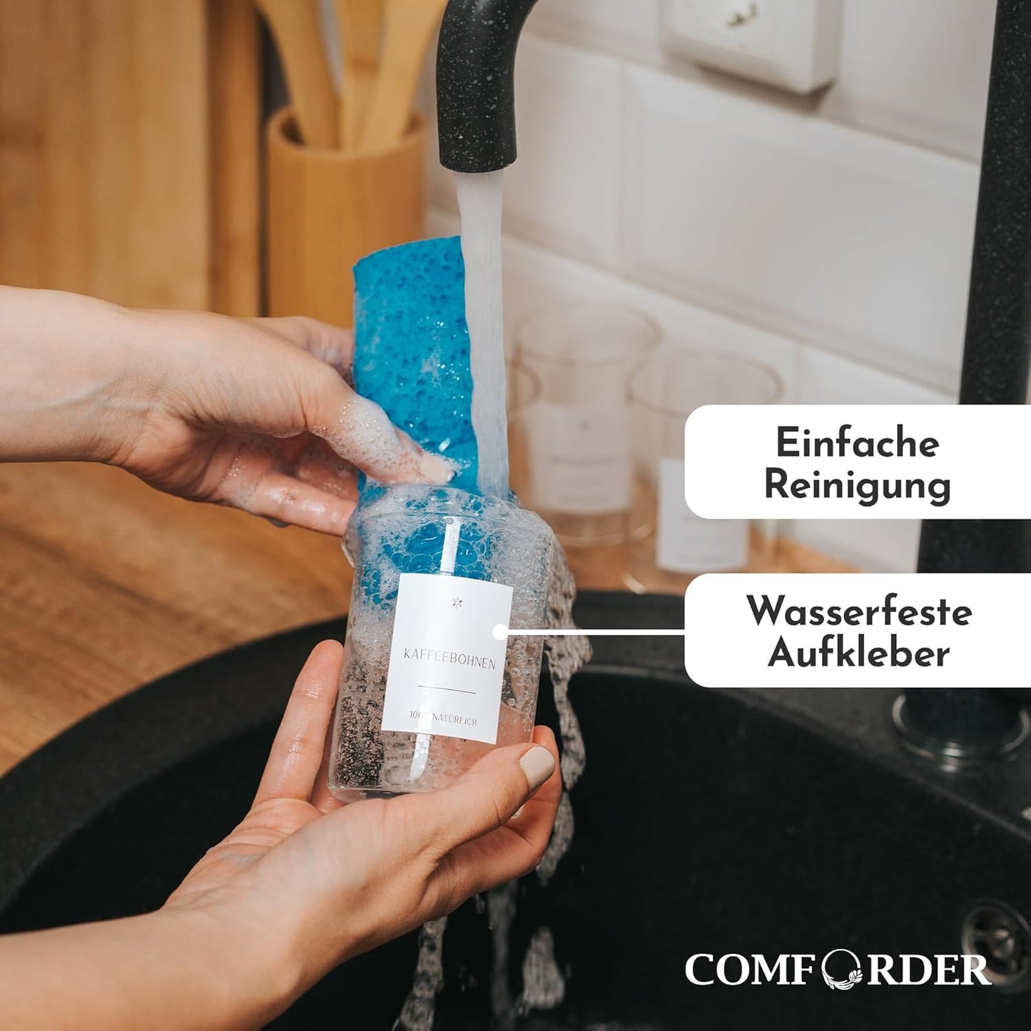 12-teiliges Vorratsgläser-Set mit Bambusdeckel, 12er Set - 230 ml