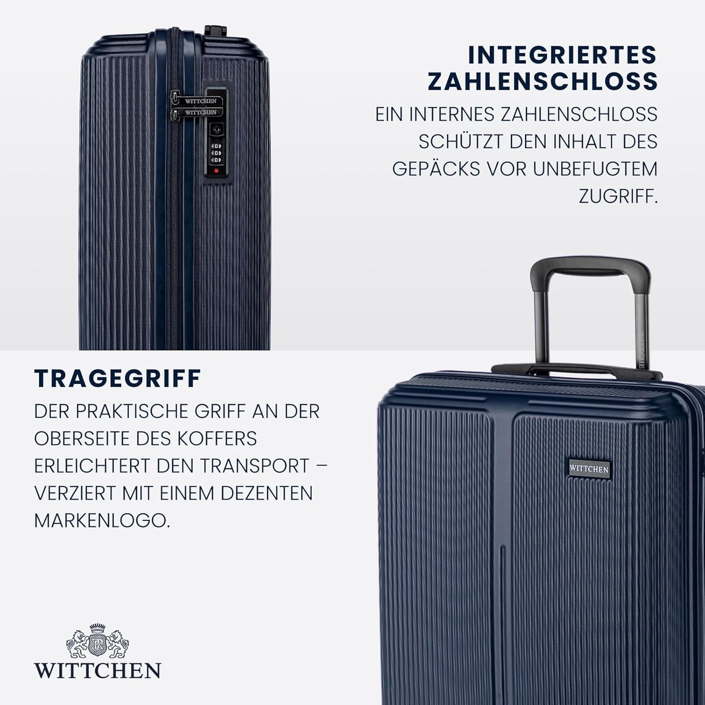 Grosser Hartschalen-Koffer mit Zahlenschloss (XL), Marineblau Grosser Koffer - XL