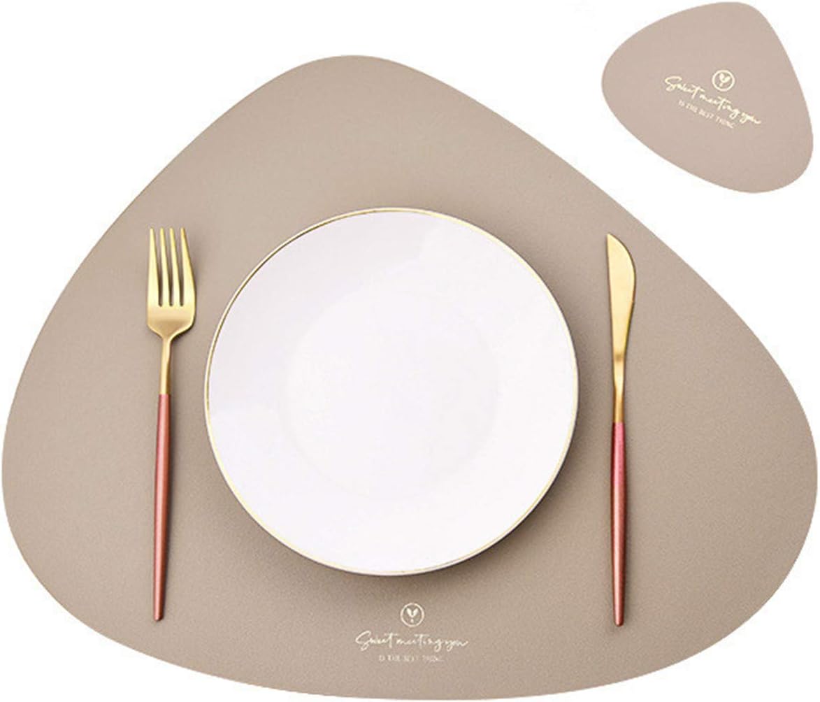 4-teiliges Platzset und Untersetzer-Set, Beige, 4er