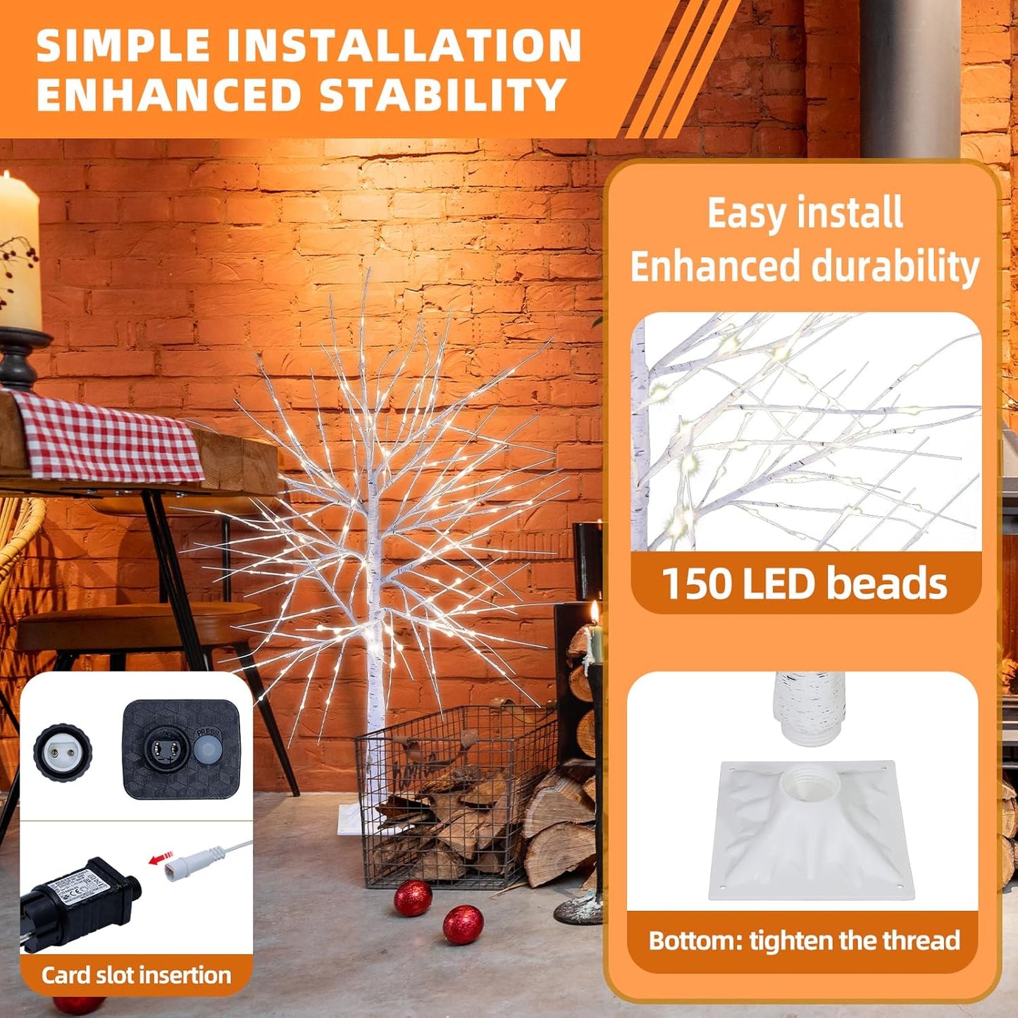 LED-Birkenbaum, 120CM 150LED