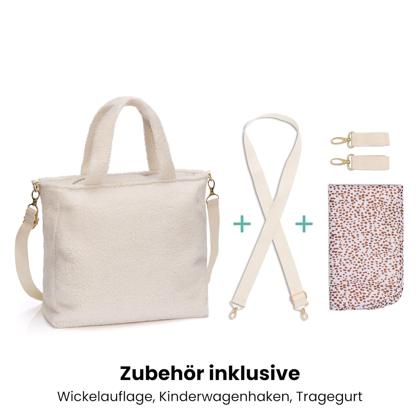 Wickeltasche Teddy Big Exklusiv mit Zubehör, Beige