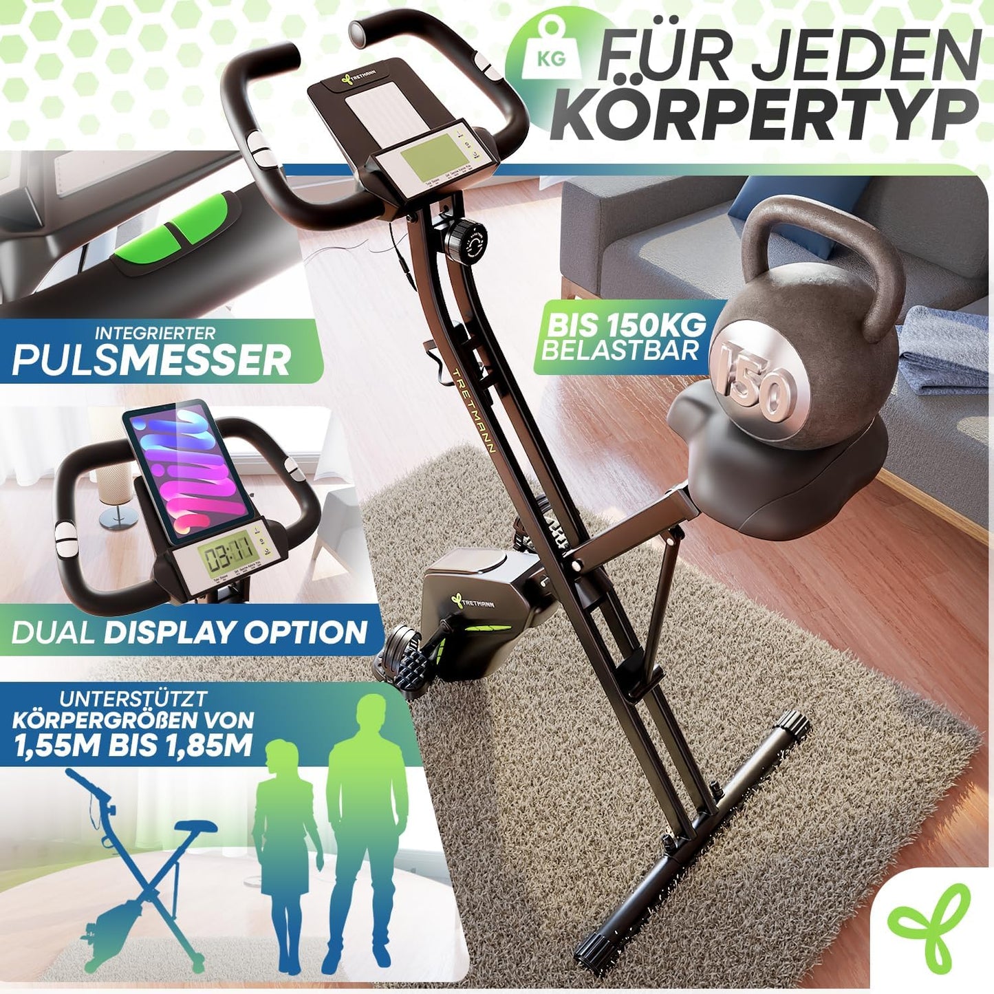 Klappbares Hometrainer Fahrrad