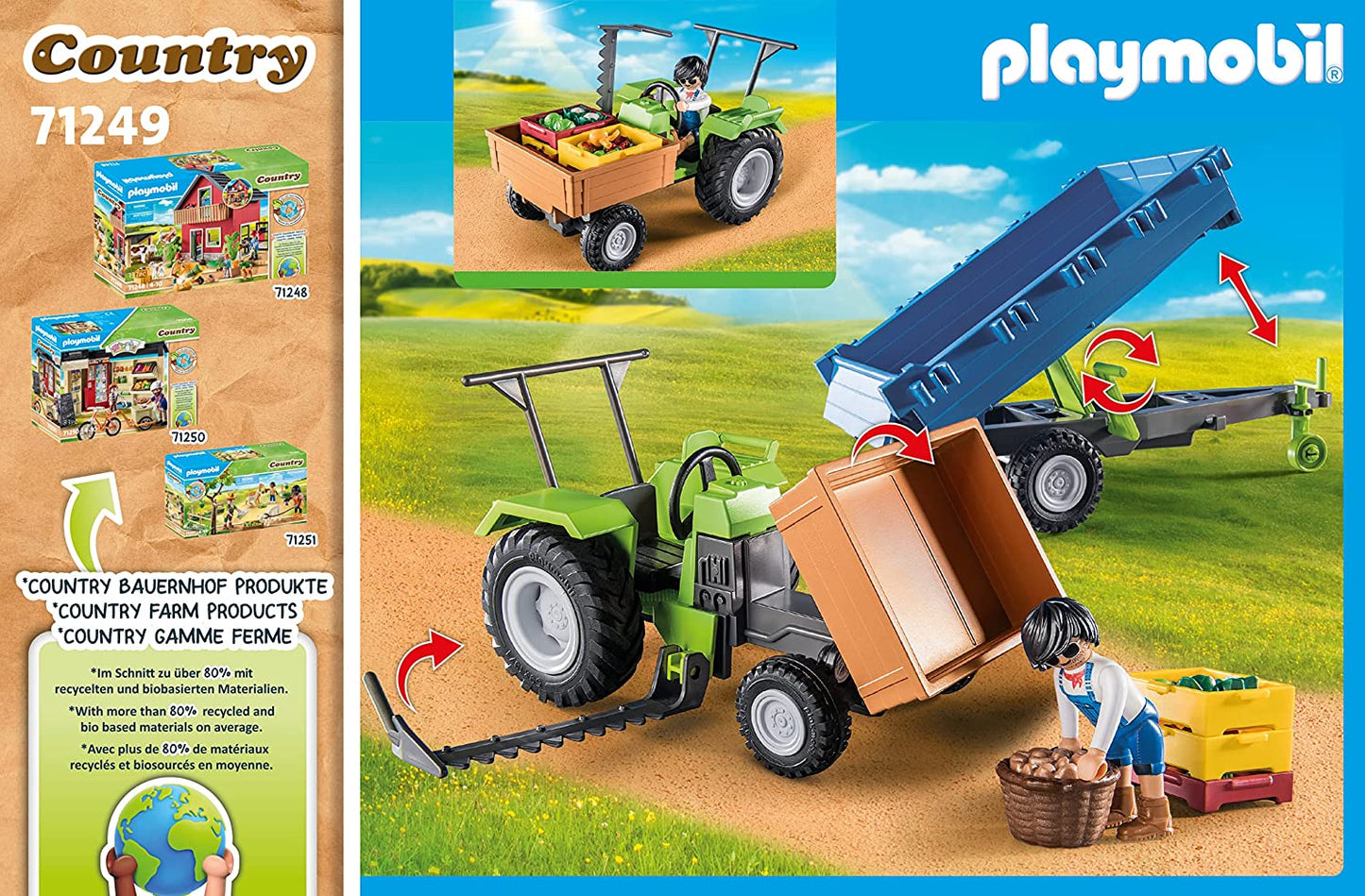 71249 Traktor mit Hänger, Konstruktionsspielzeug