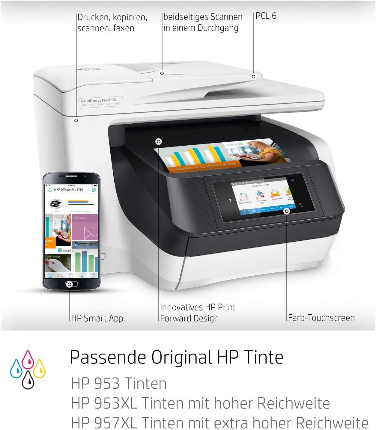 OfficeJet Pro 8730, Multifunktionsdrucker