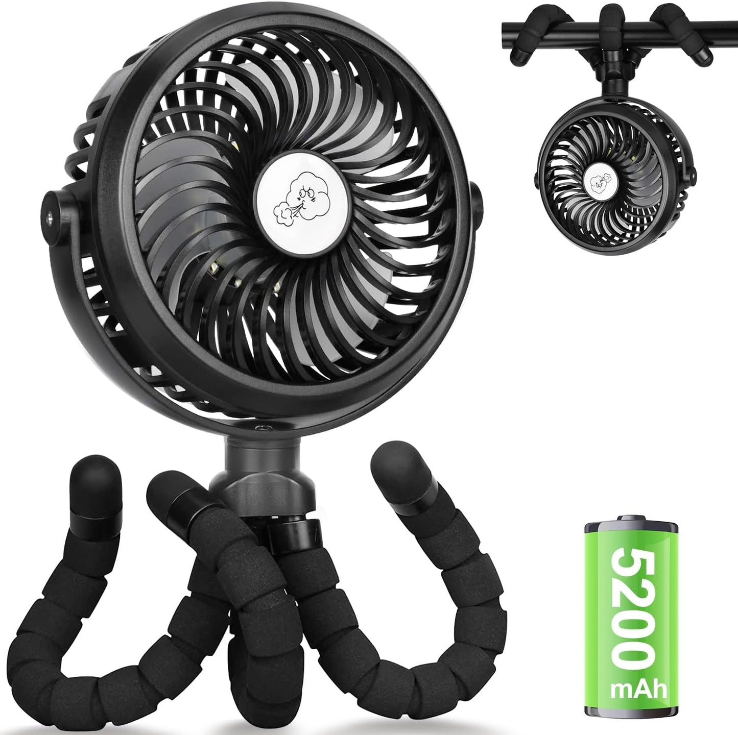 Tragbarer Ventilator mit flexiblem Stativ