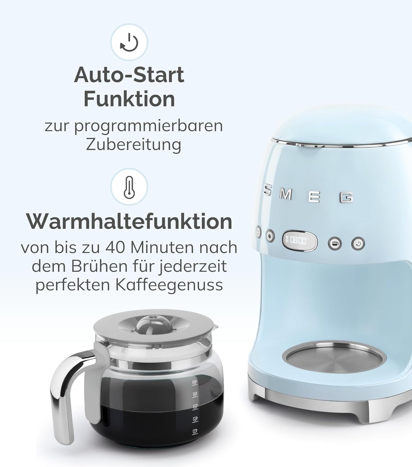 Filter-Kaffeemaschine mit Aroma- und Autostart-Funktion, Navy Blue