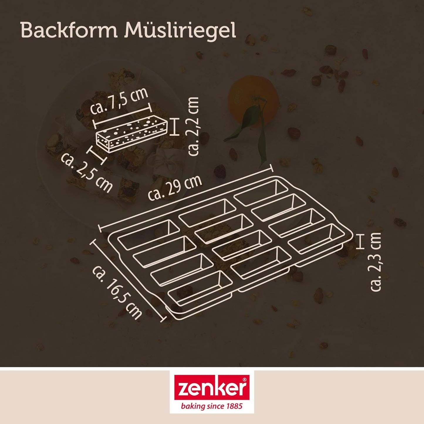 Müsliriegel Backform für 12 Riegel, 1
