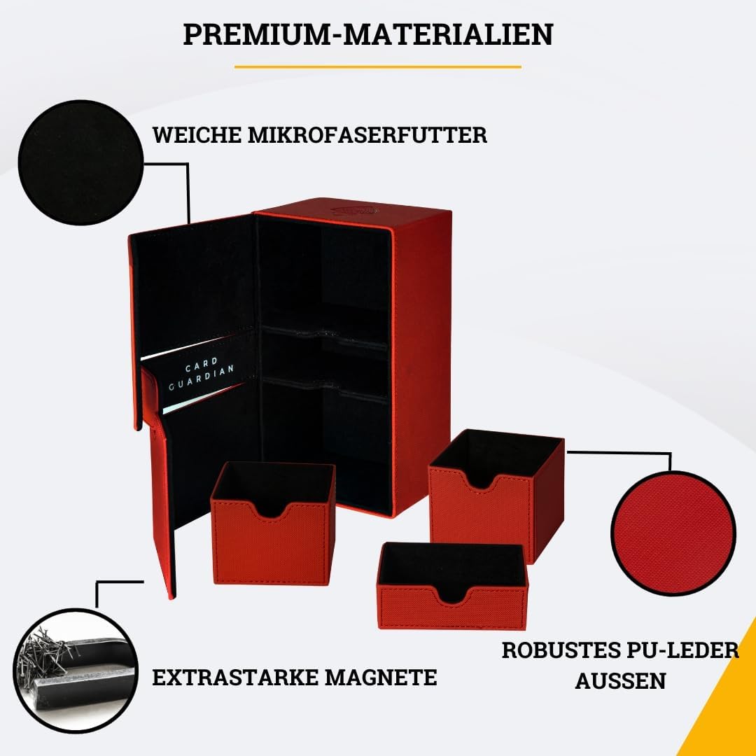 Premium Deck Sammelkarten Box für 200 Karten, Rot