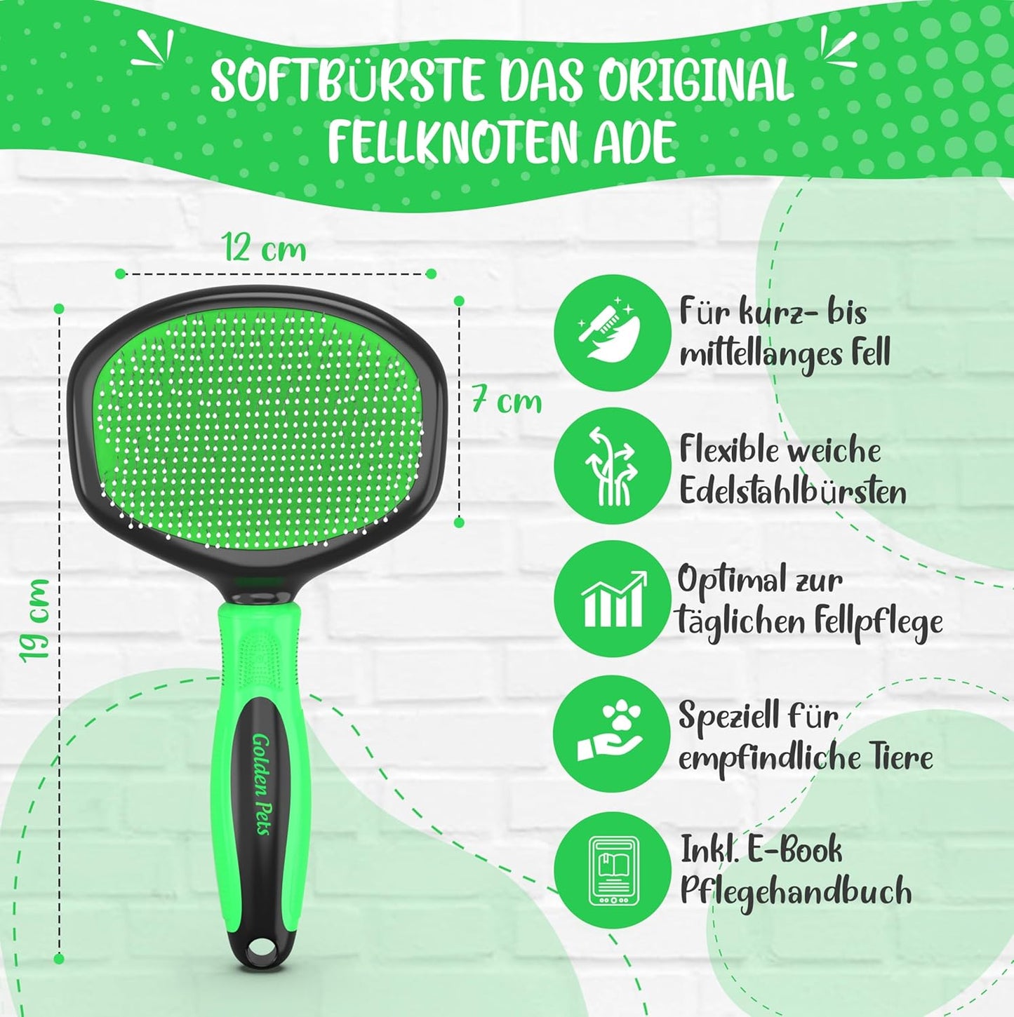 Softbürste für Fellpflege, Grösse L