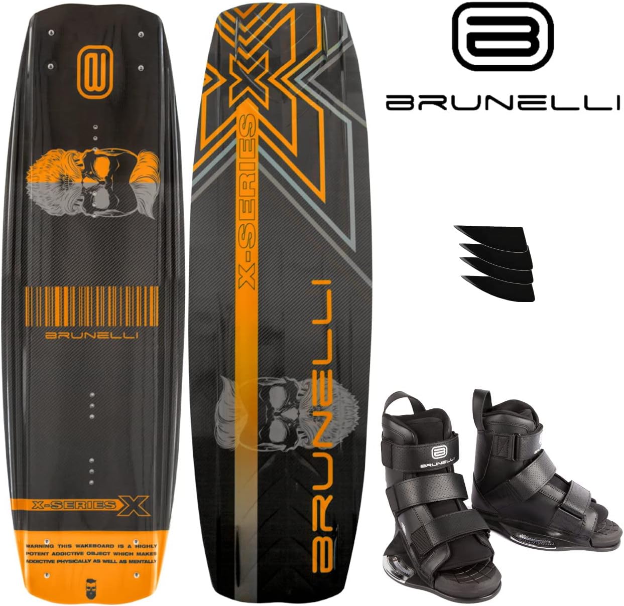 Carbon Wakeboard Set mit Bindungen, S/M (38-42)