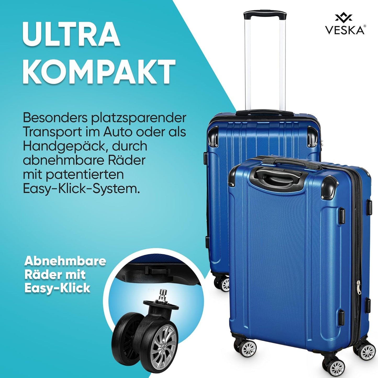 3-teiliges Hartschalenkoffer-Set, Anthrazit