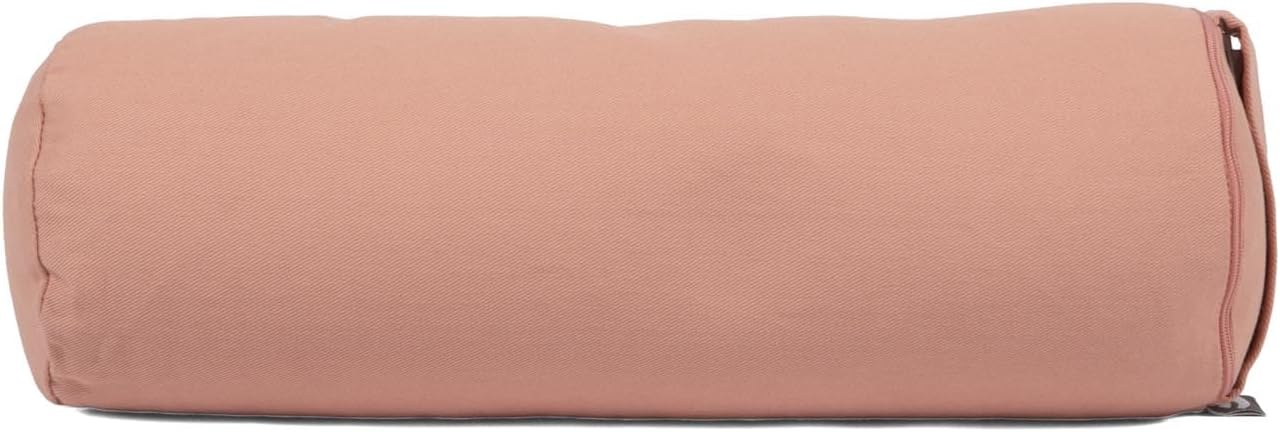 Mini Yogabolster mit Buchweizenfüllung und abnehmbarem Bezug, Rosé