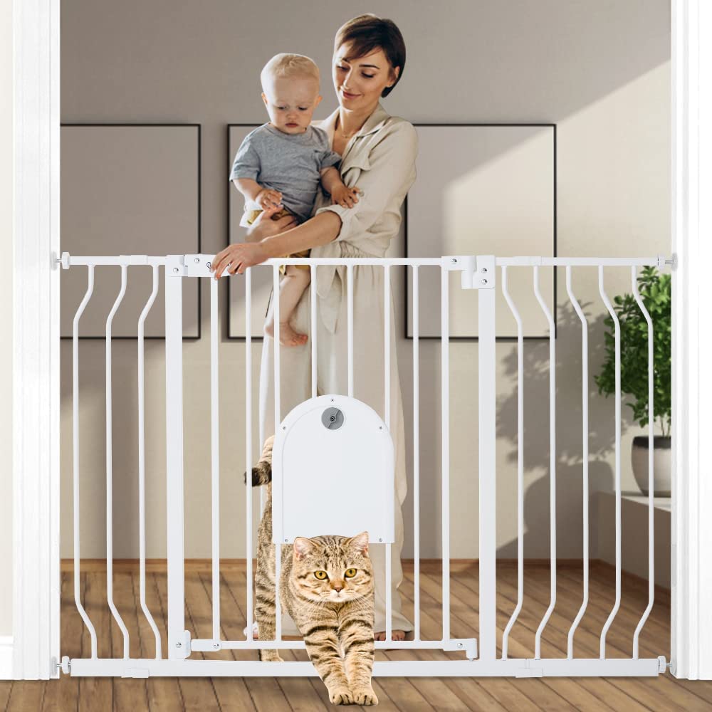 Treppen- und Türschutzgitter (75-123cm), Weiss