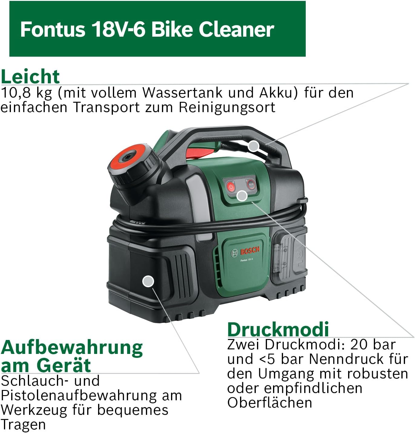 Akku-Druckreiniger Fontus