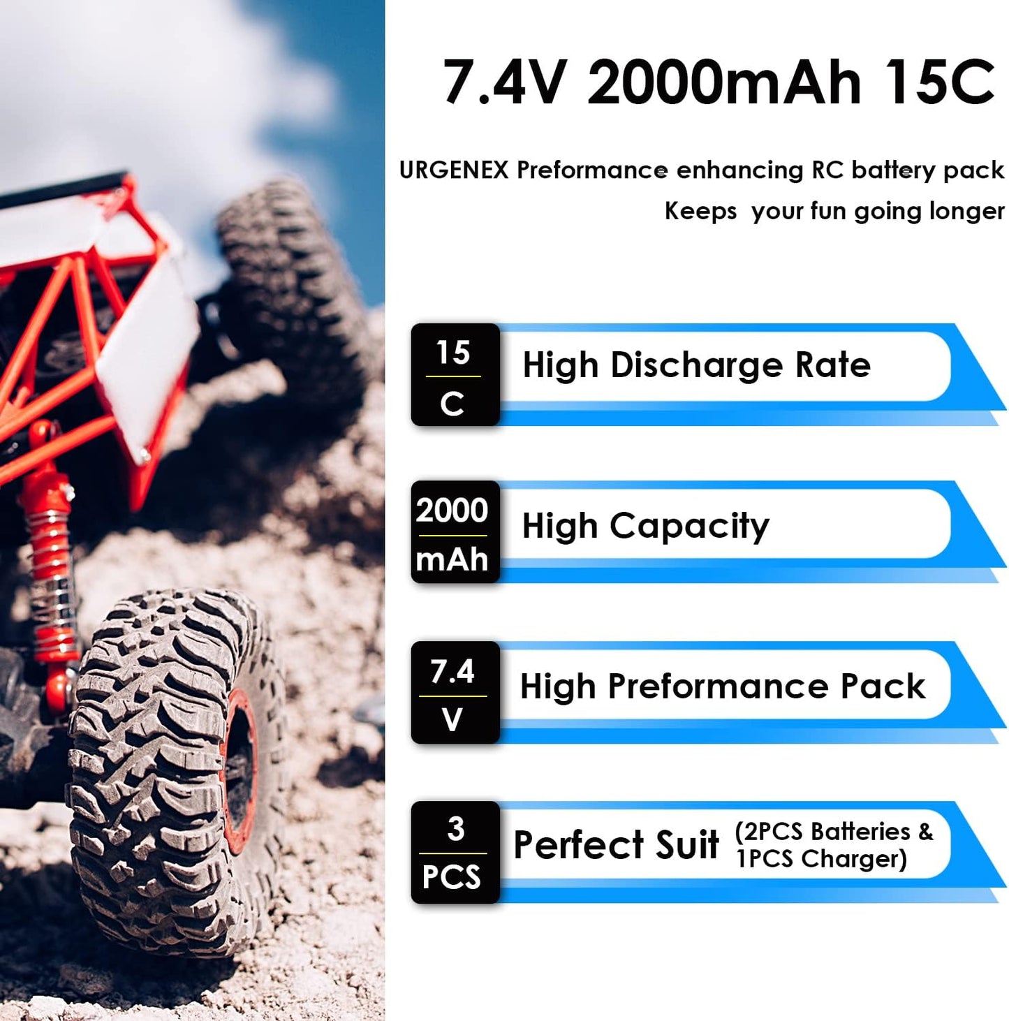 RC 7.4 V Li-Ion Akku 2000 mAh
