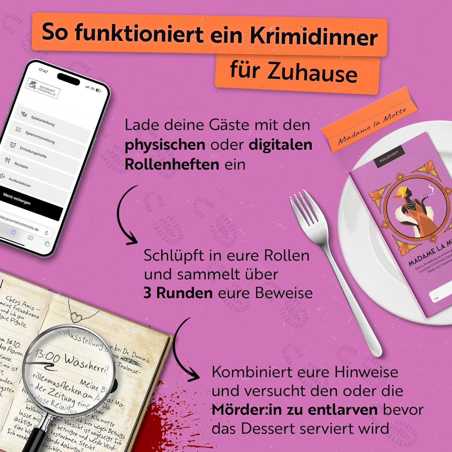 Maskenmord am Eiffelturm - Krimidinner, Maskenmord am Eiffelturm