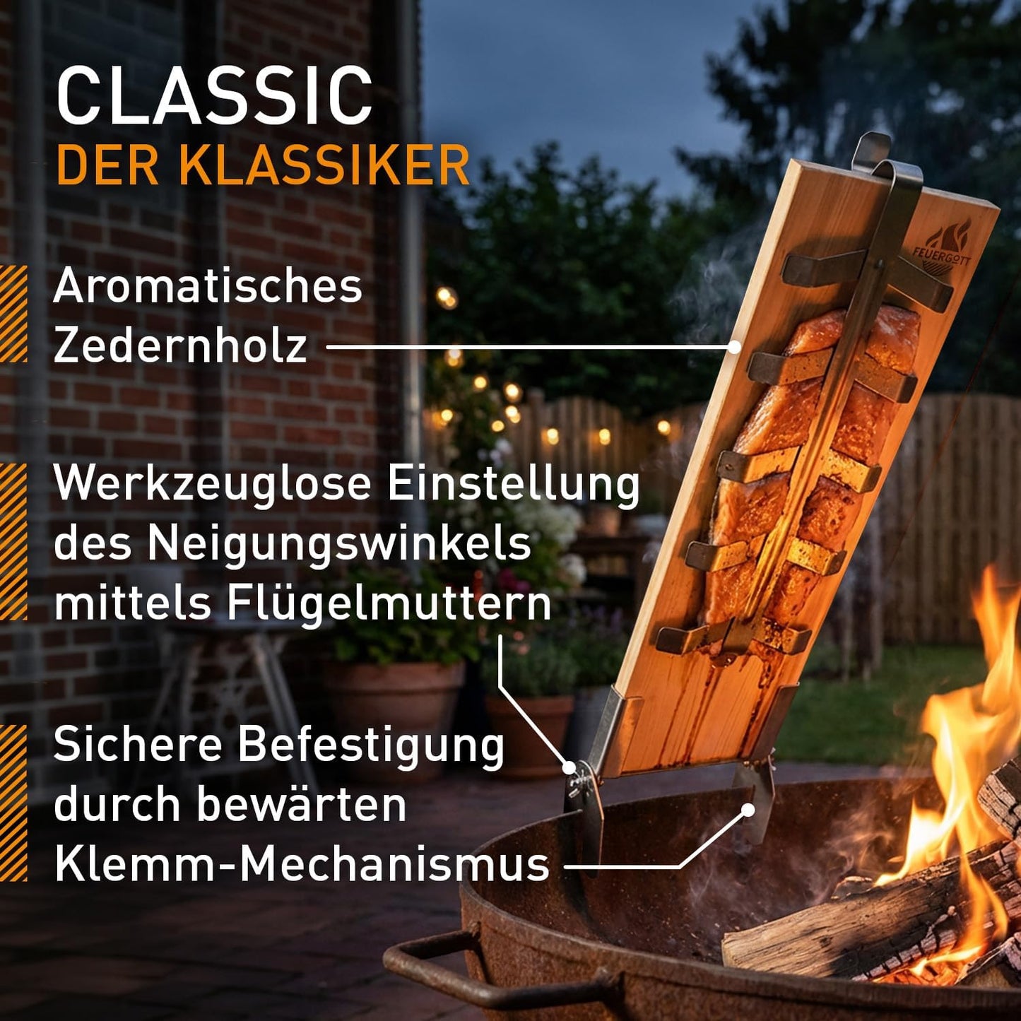 Flammlachsbrett-Set, Classic