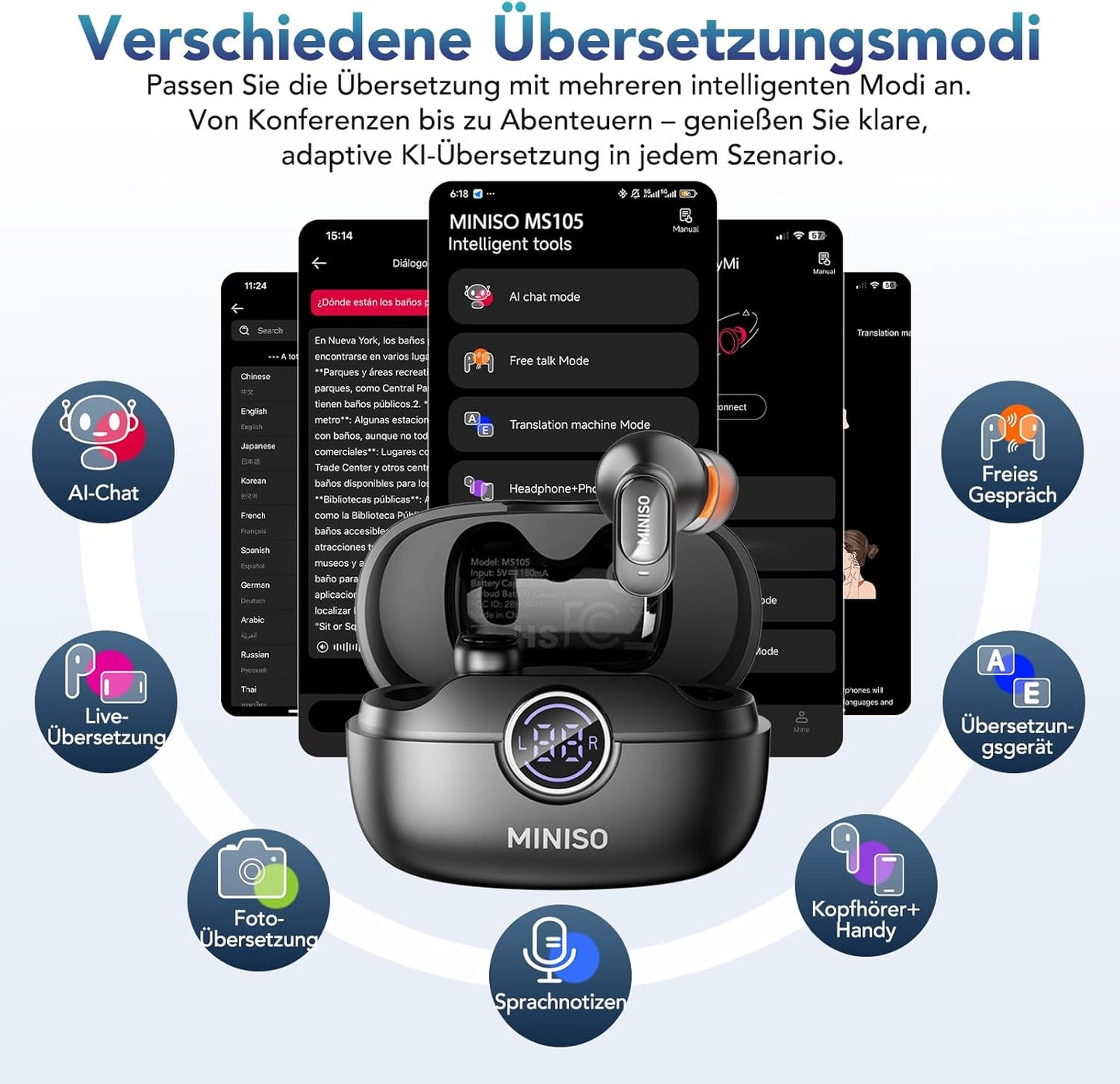 MS105 AI Übersetzer-Kopfhörer