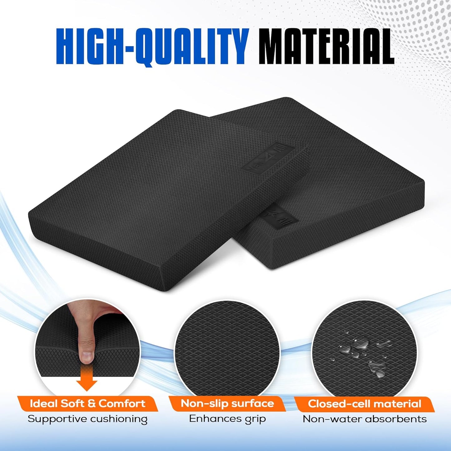 Balance-Pad für Stabilitätstraining, Schwarz XL - 48.26 x 38.1 x 5.72 cm