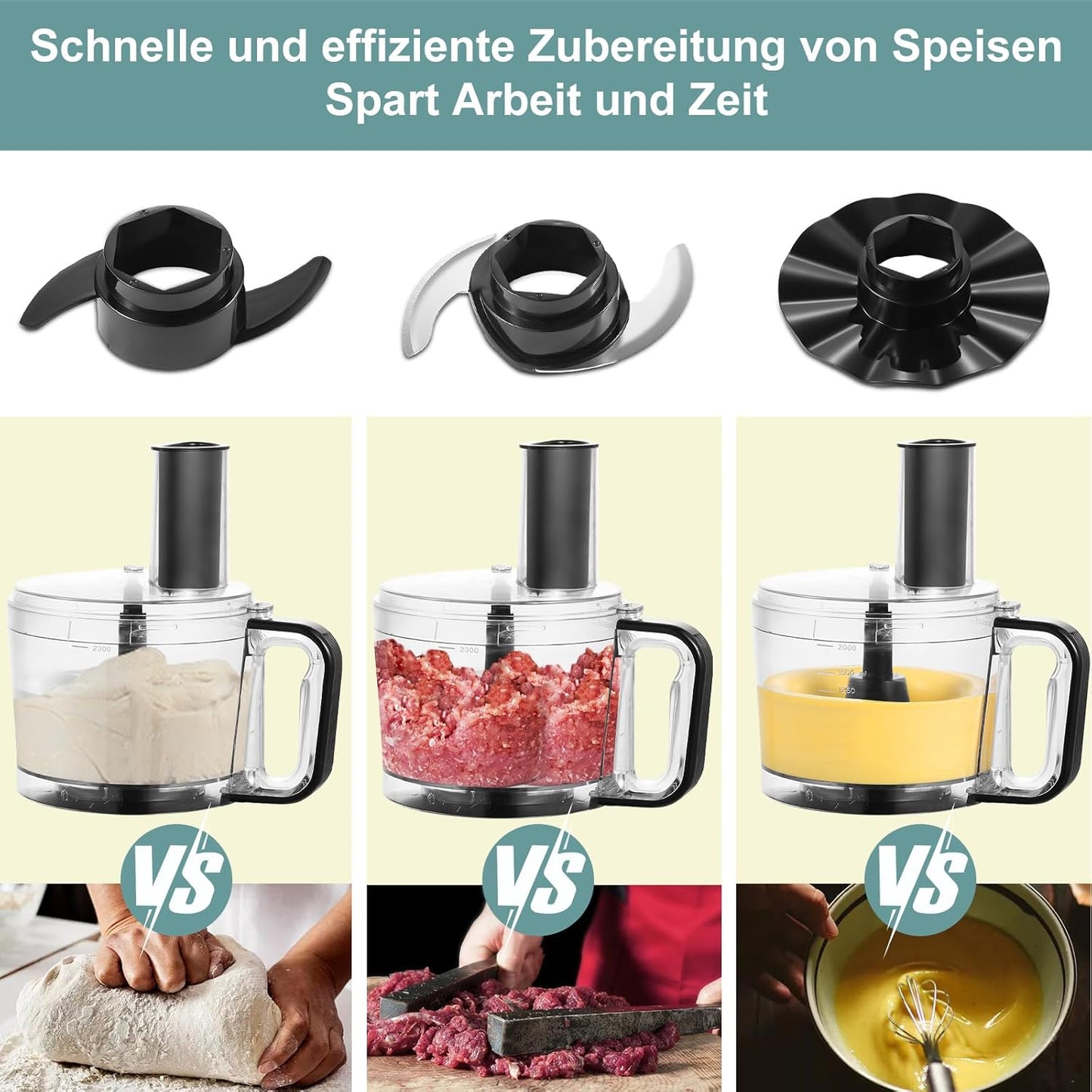 Multifunktions-Küchenmaschine, Silber
