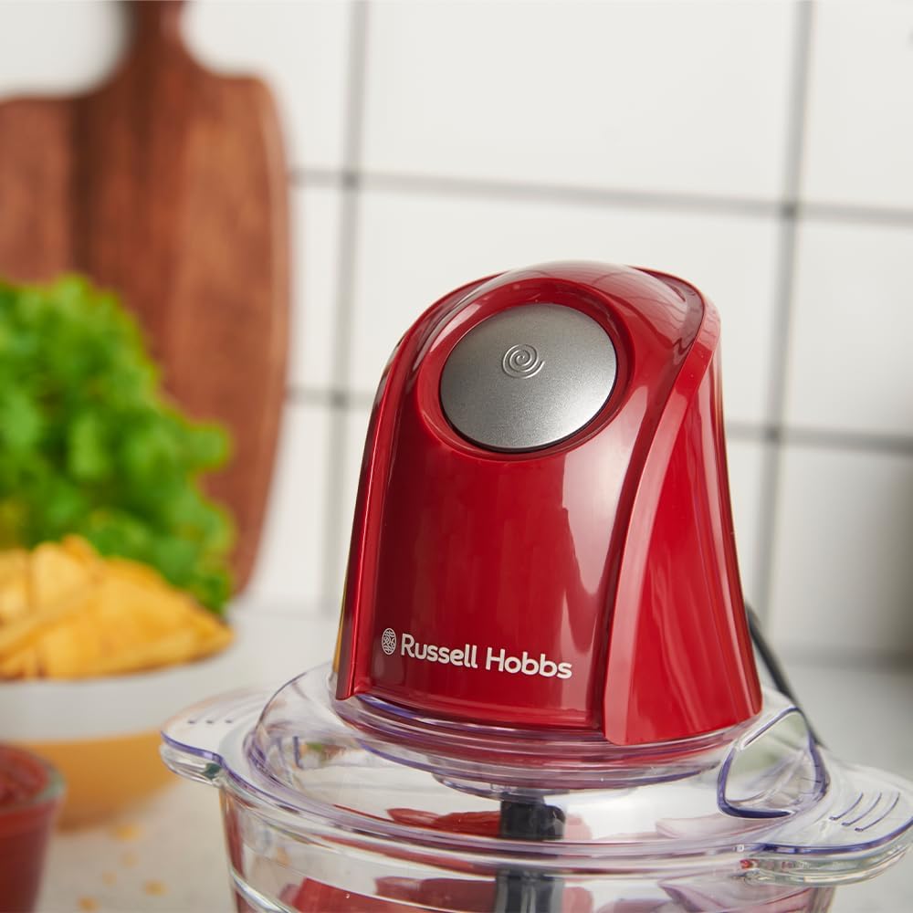 Elektrischer Mini-Zerkleinerer mit Glasbehälter, Rot Mini Zerkleinerer