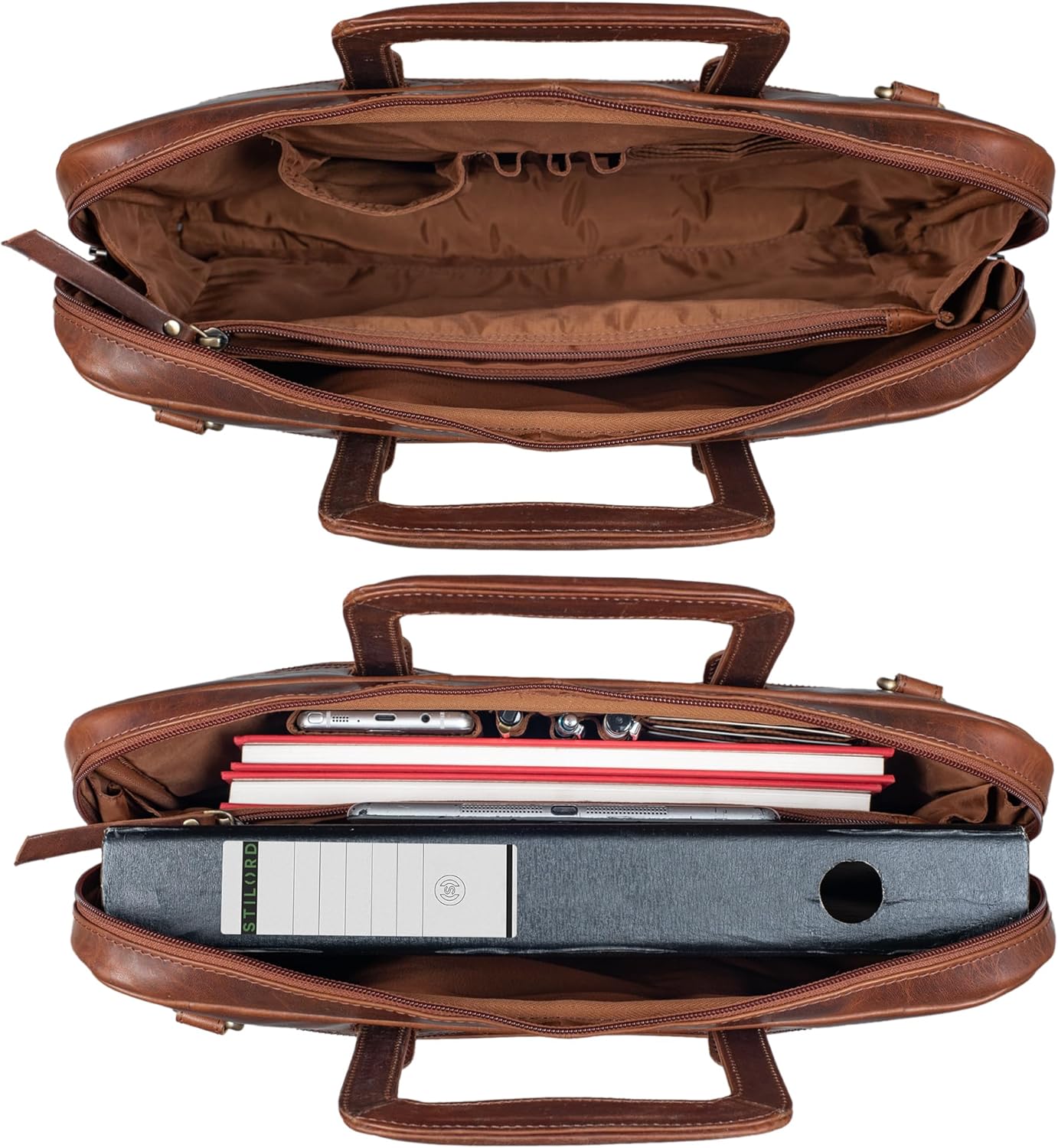 Vintage Laptoptasche Pierce, Porto - Cognac
