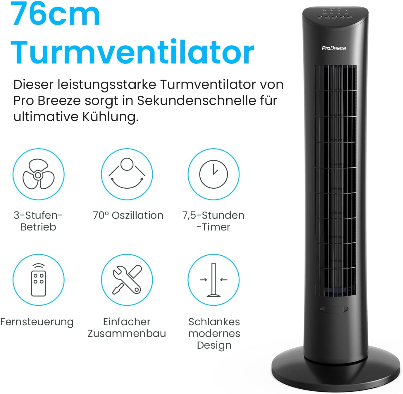 Turmventilator, Schwarz