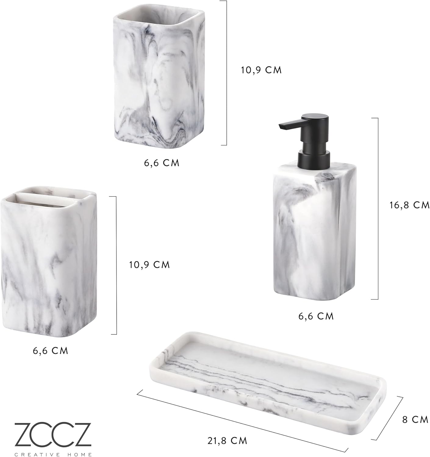 4-teiliges Badezimmer-Organizer-Set, Weiss