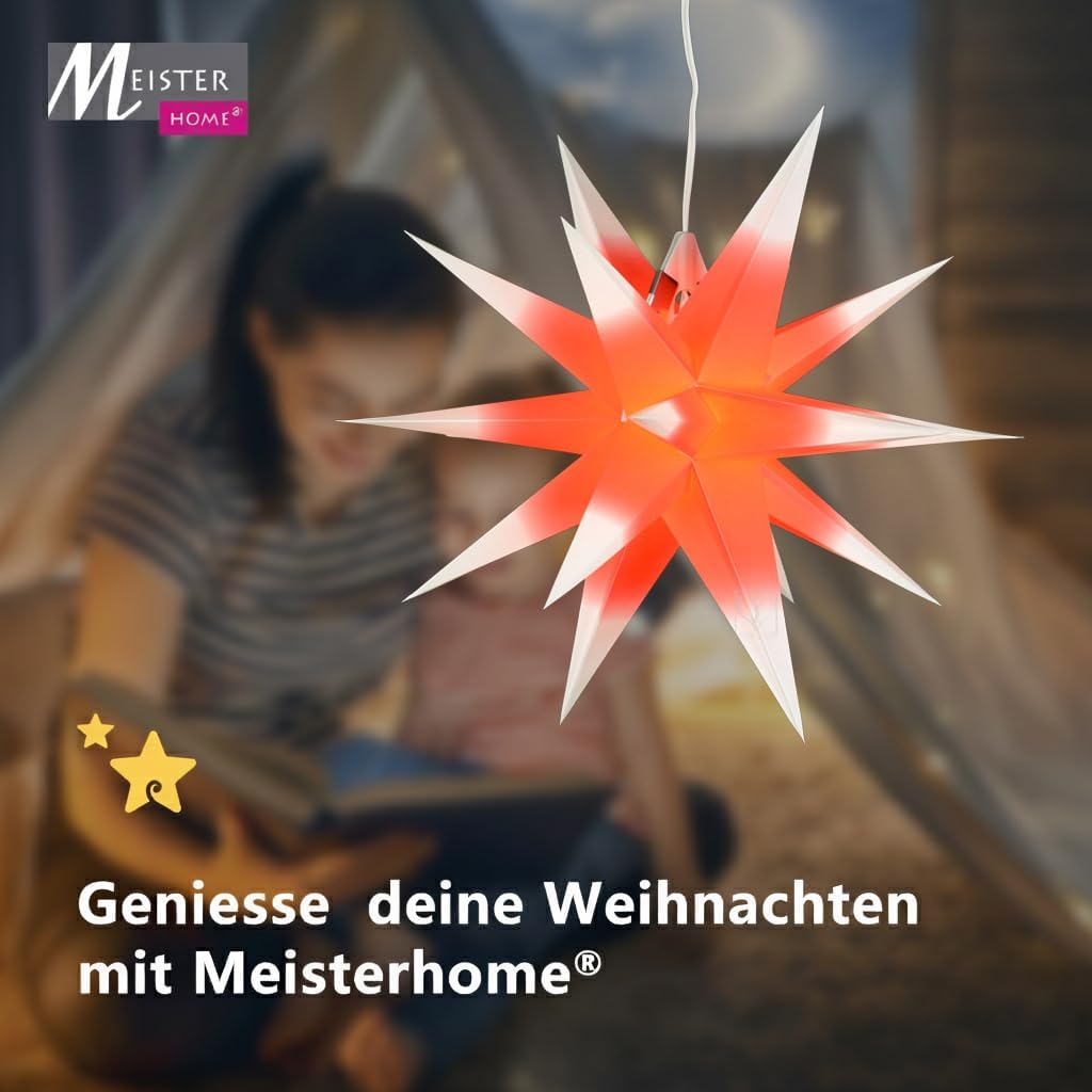LED-Weihnachtsstern, Rot/Weiß