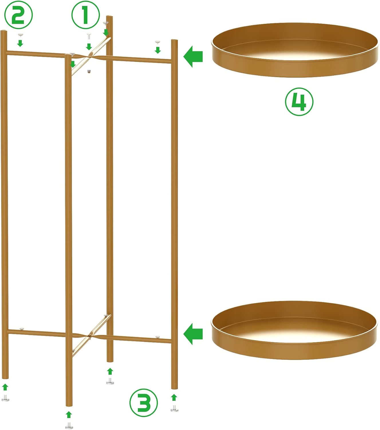 Pflanzenständer, gold