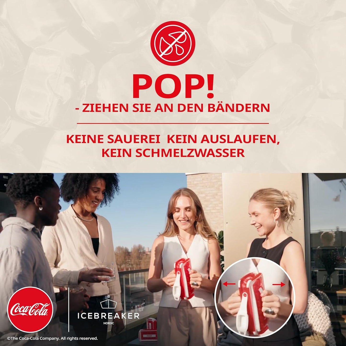 Pop 2.0 Coca-Cola Eiswürfelform mit Deckel, Pop 2.0 Coca-cola