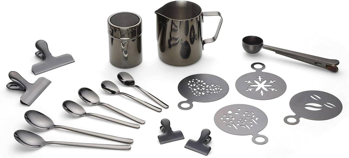 23-teiliges Kaffeezubehör-Set, Black-edition 350 ml
