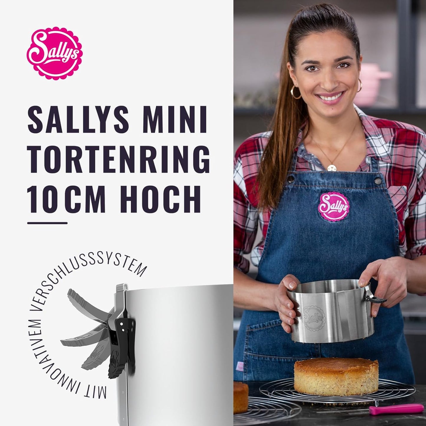 Verstellbarer Tortenring, 10 cm hoch, ⌀ 12-18 cm