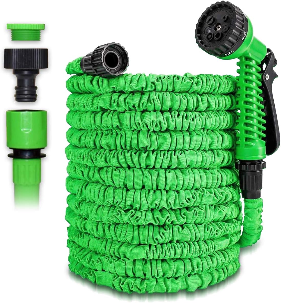 Flexibler Gartenschlauch, dehnbar bis 7,5m, 7.5m - 25ft, Grün