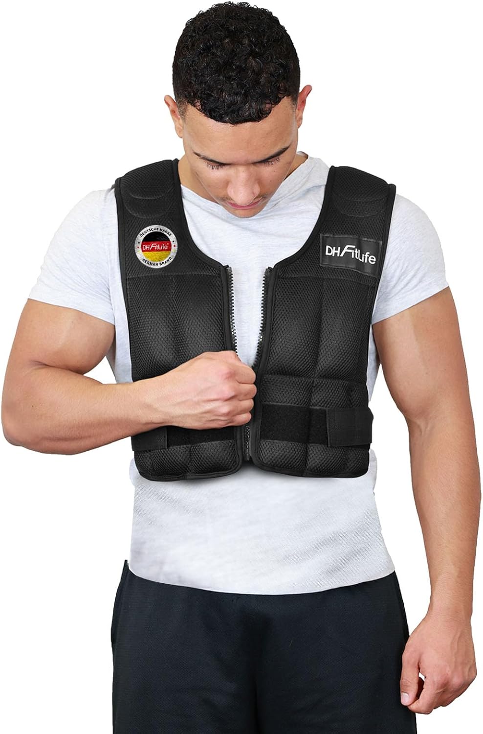Verstellbare Gewichtsweste, Schwarz-10kg