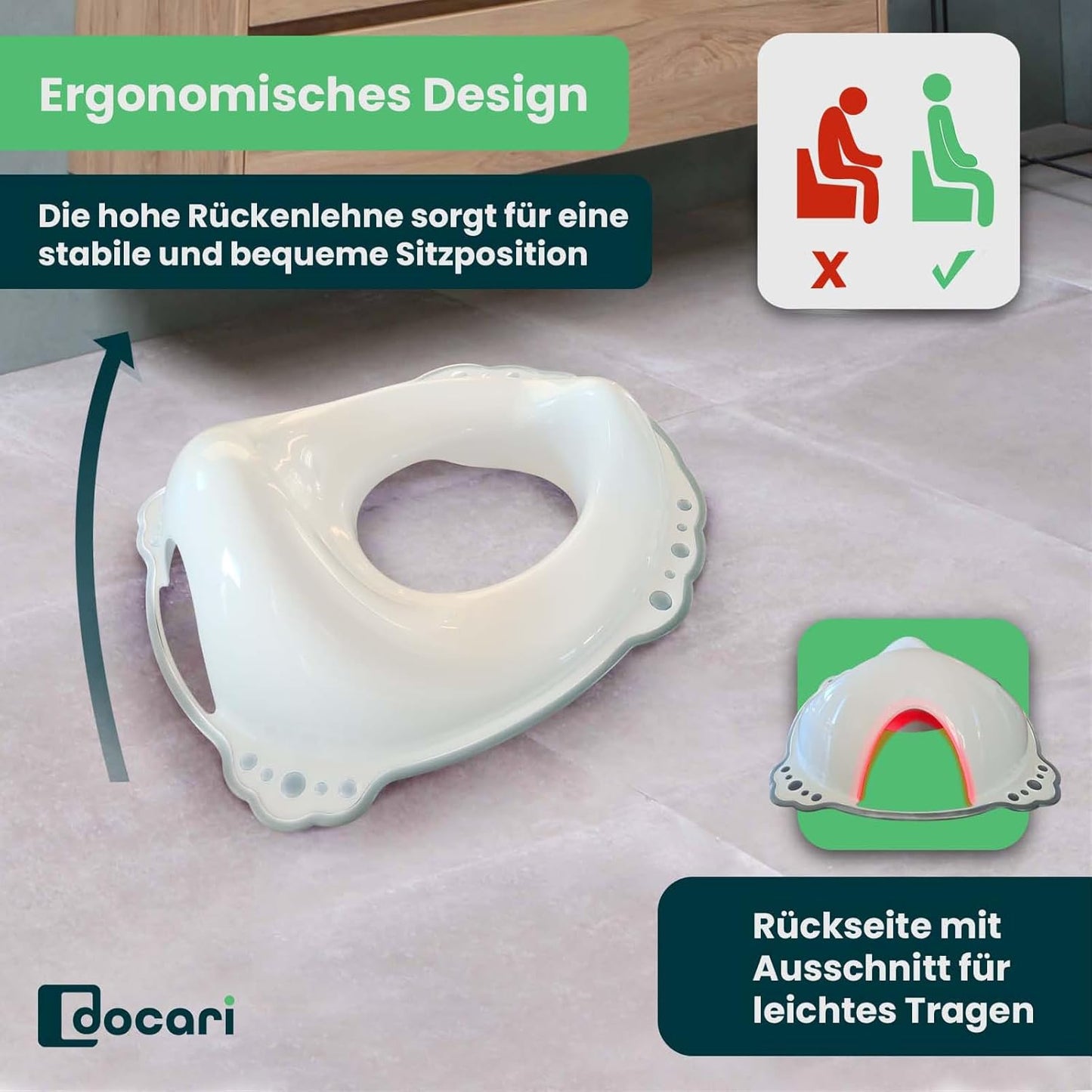 Toilettentrainer-Set mit Tritthocker für Kinder, Weiss 2er Set