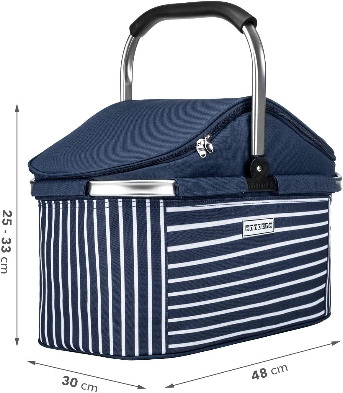 Isolierender Einkaufskorb, Iso: Navy Gestreift
