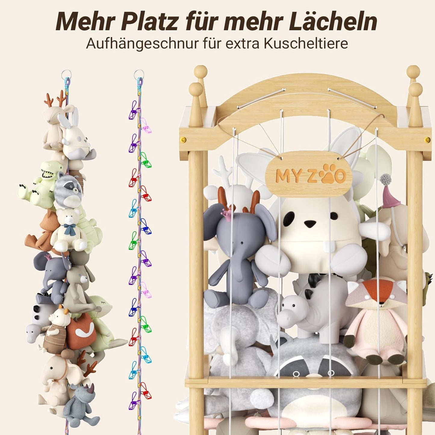 Regal für Stofftiere, Burg mit Aufhängeseil