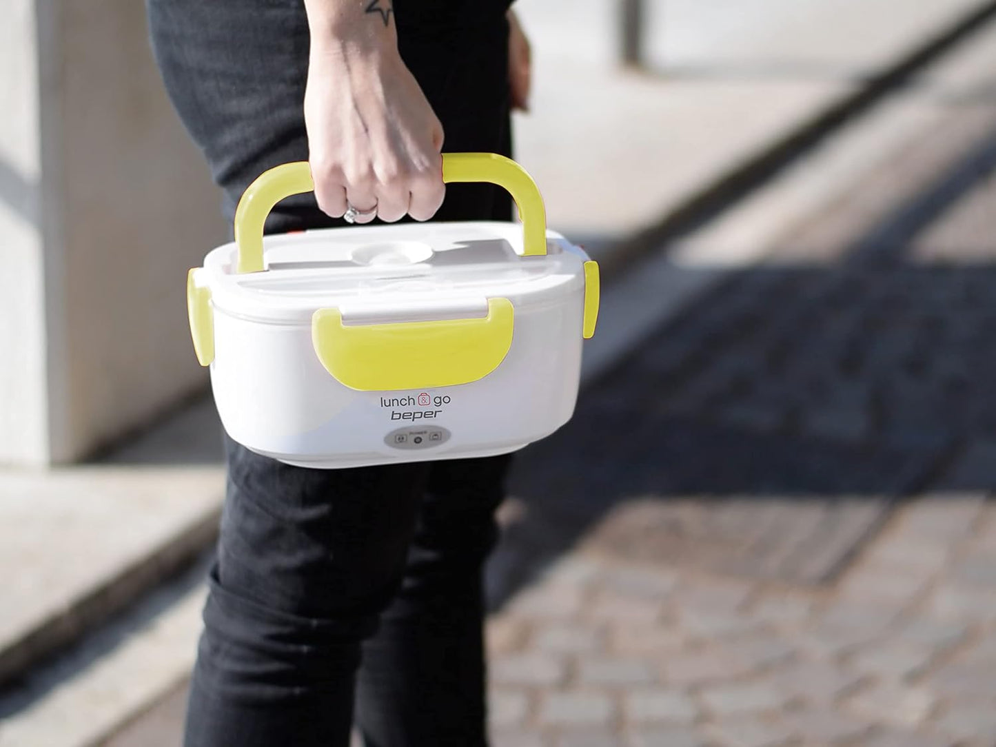 Elektrische Lunchbox mit Speisenwärmer, Gelb