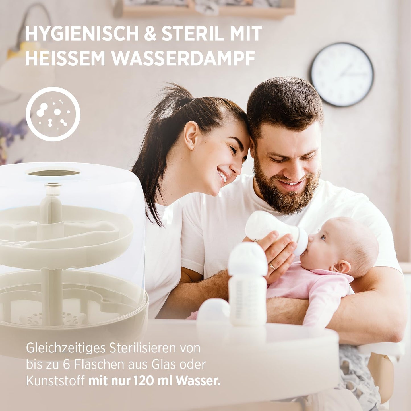 Dampfsterilisator für Babyflaschen, Beige