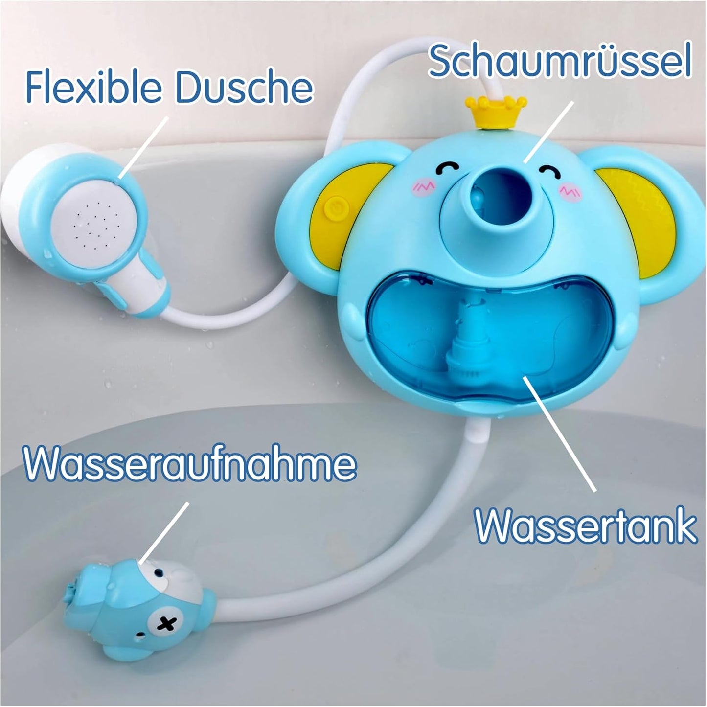 Badespielzeug Schaum-Elefant mit Musik & Seifenblasen