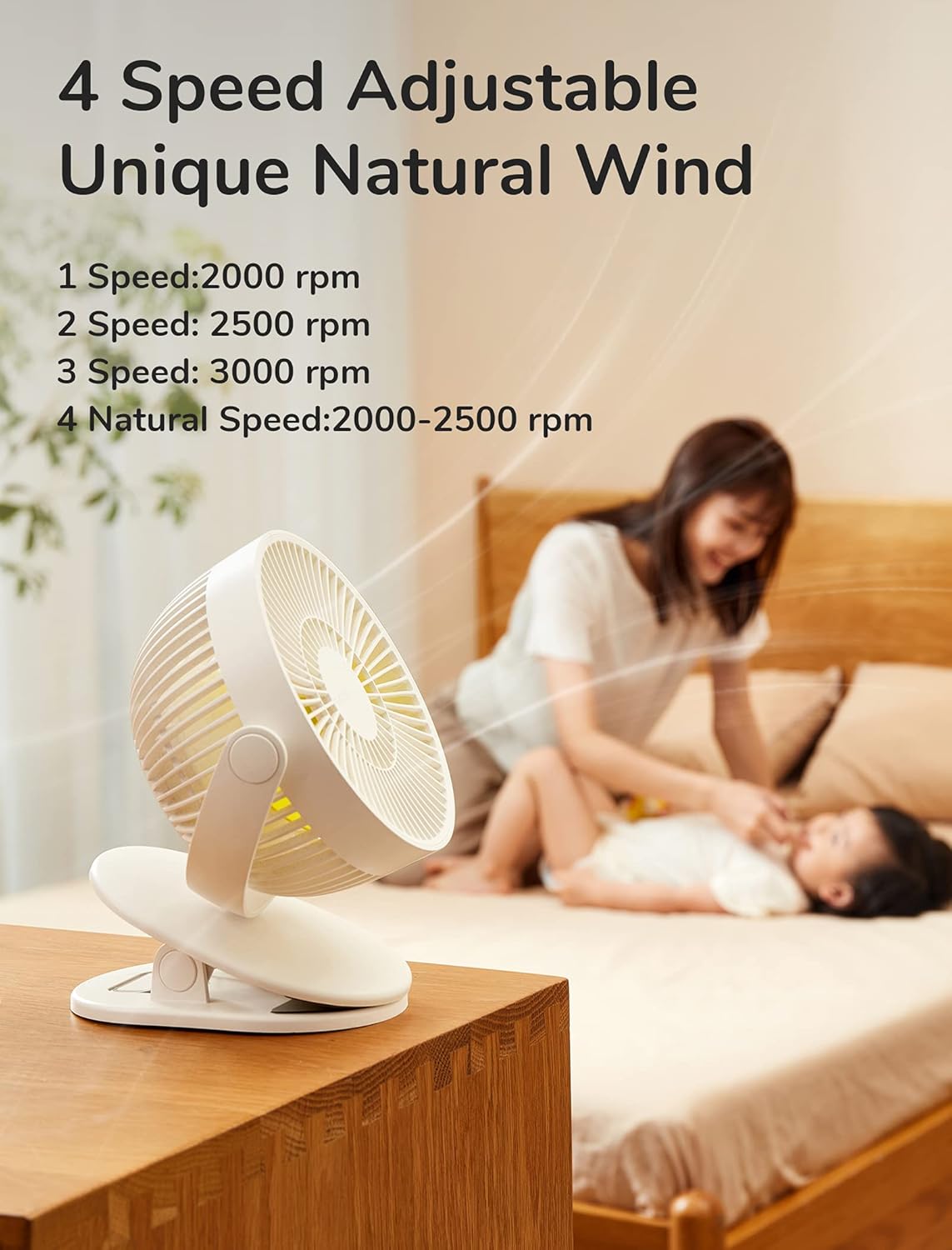 ‎Clip Fan Life1 Plus - Tischventilator mit Clip-Funktion, Milch Weiss