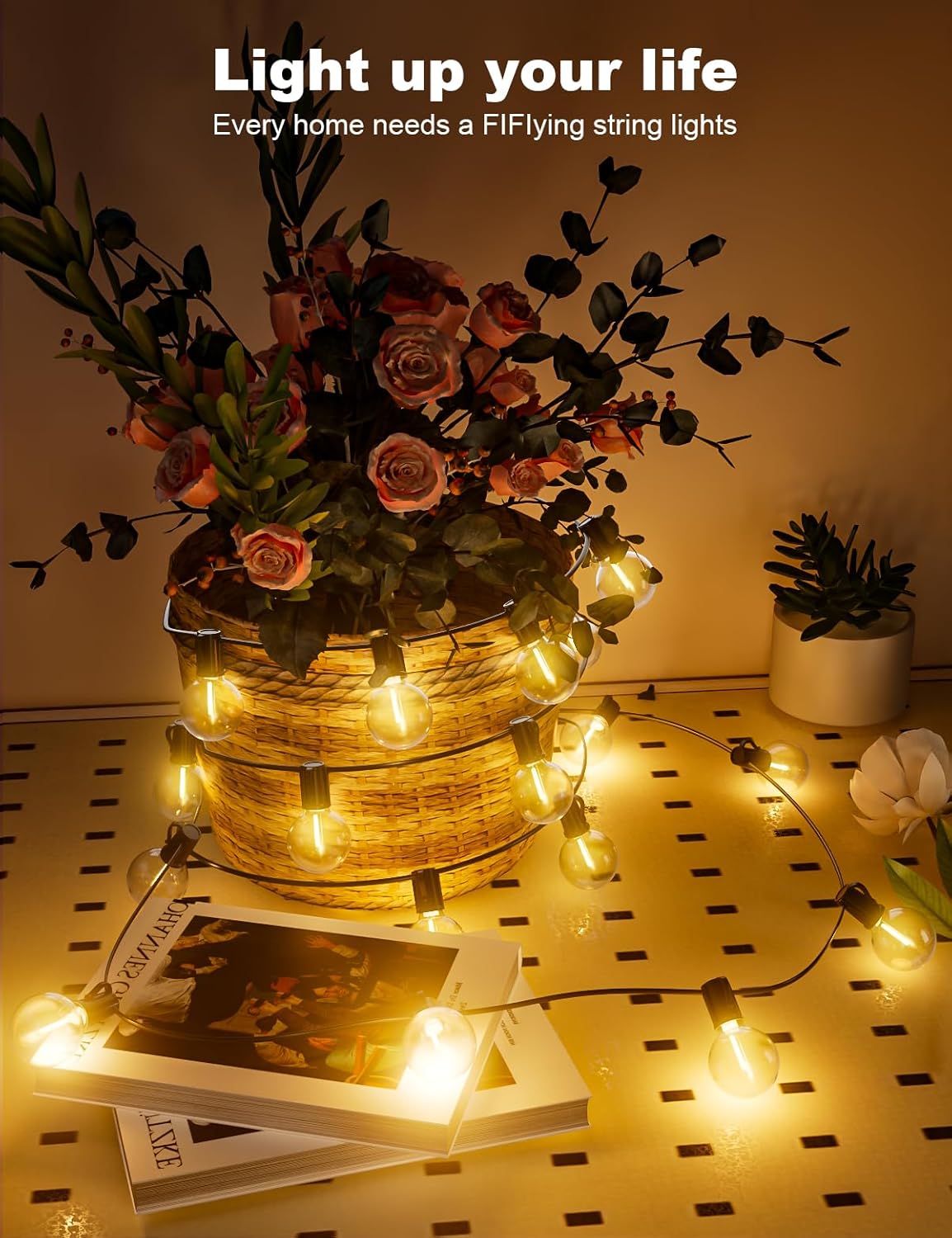 LED Lichterkette mit Timer, dimmbar, erweiterbar, 20.7M/67.9Ft-Câble