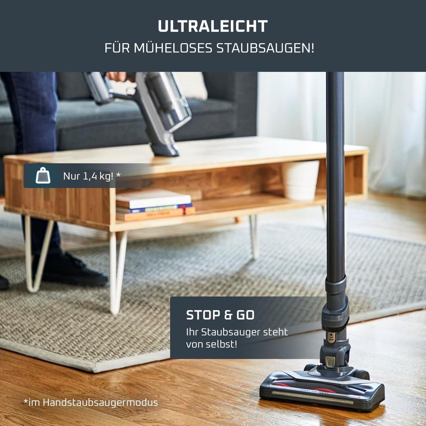 Akkustaubsauger RH6836EO X-Pert 6.60 mit LED-Bürstenkopf, Grau/Silber