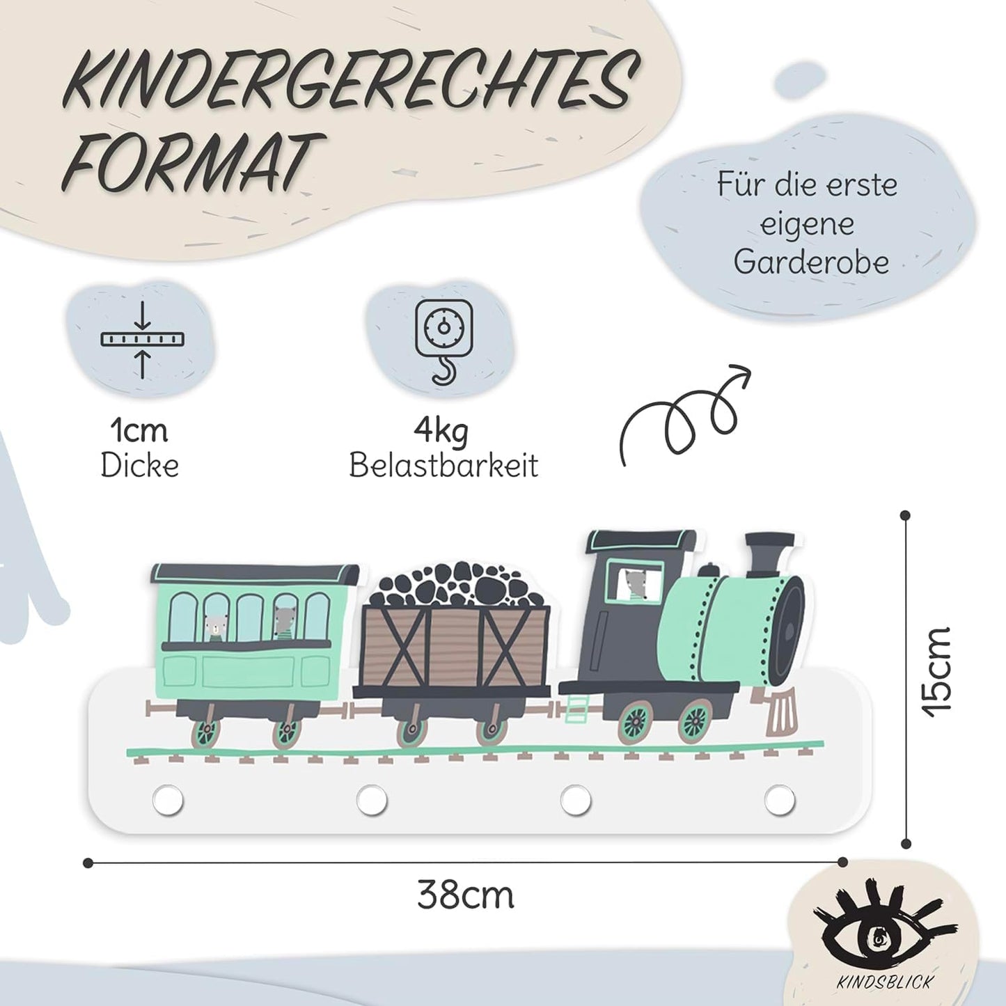 Kindergarderobe Lokomotive, Lokomotive Mintgrün