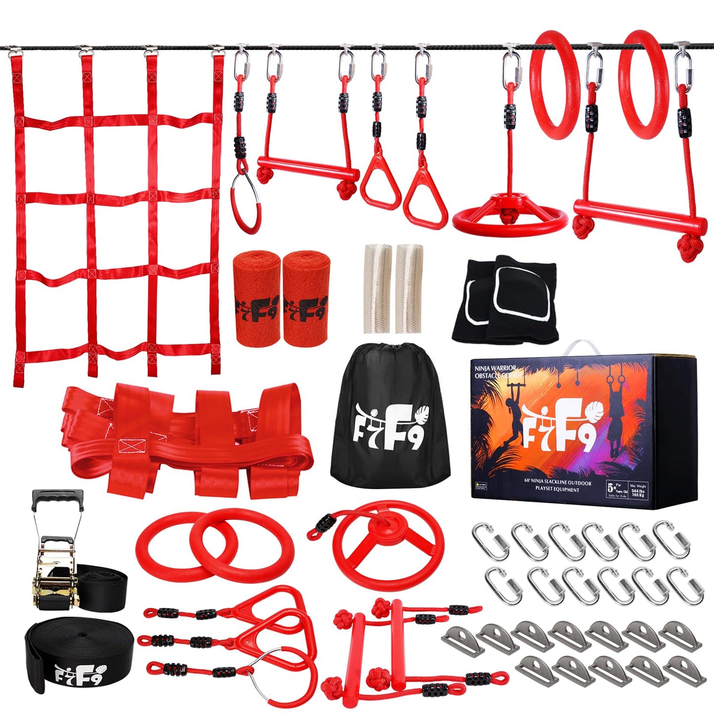 Ninja-Warrior-Hindernisparcours-Set 18 Meter