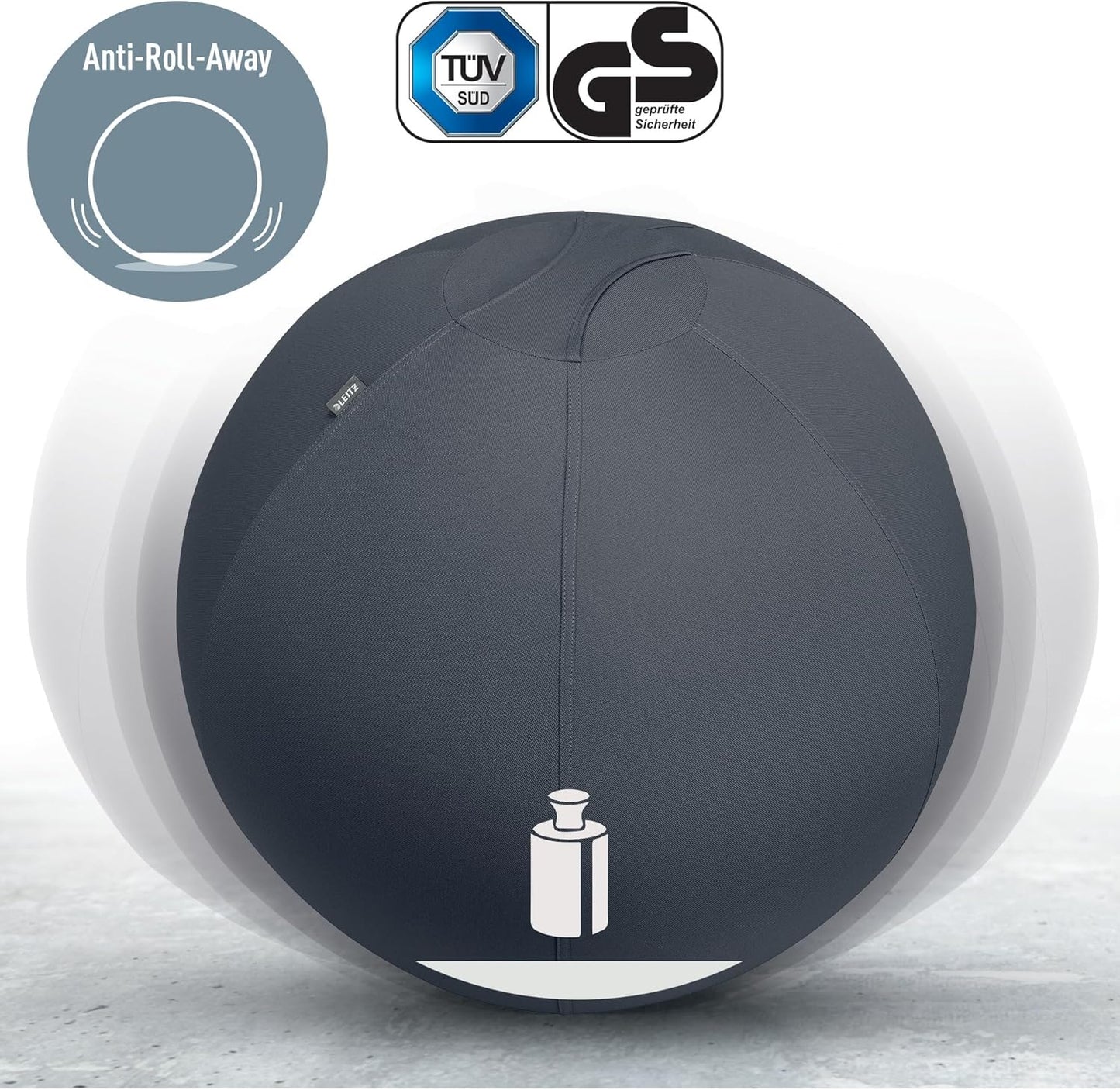 Ergo Active Sitzball, Dunkelgrau 65 cm (Körpergröße 156 - 180 cm) Einzeln
